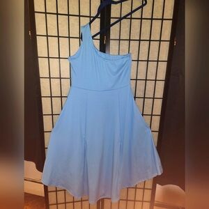 Sky Blue One Shoulder Summer Dress